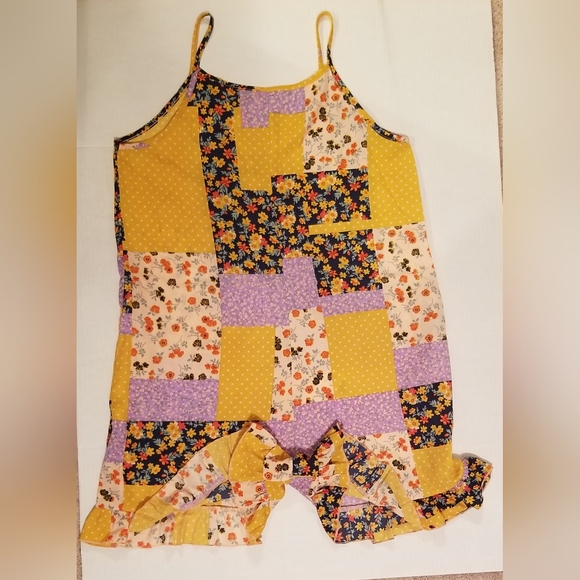 BOHO Cottage Core, Patchwork style Romper (Small) - Picture 9 of 11